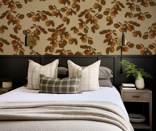 Cézanne - Vintage Apple Tree Branch Painting Pattern Wallpaper Mural