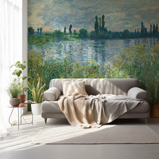 Claude In Room With Grey Sofa And Plants With Thin Curtain Letting Light In