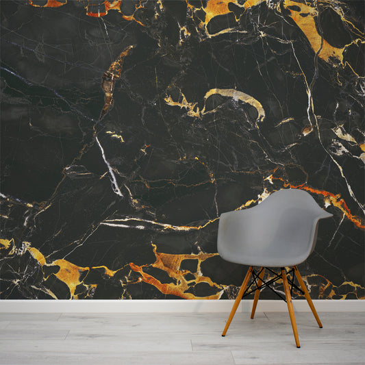 Inisonies Wallpaper Mural In Room With Grey Chair