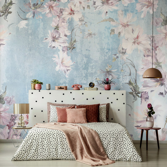 Skye Wallpaper In Ladies Room With Black Polka Dot Bed