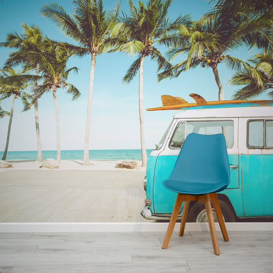 Trelha Wallpaper Mural In Room With Blue Chair