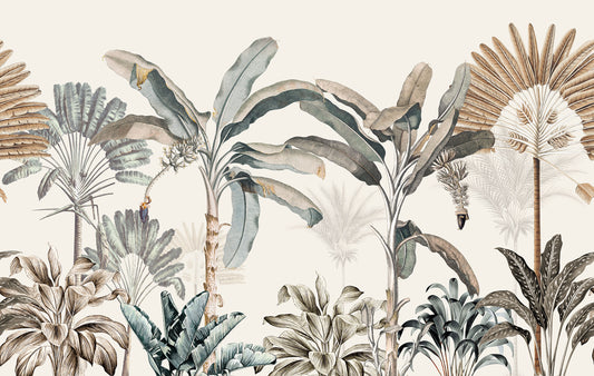 Dominica vintage jungle scene wallpaper mural