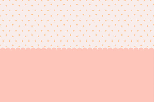Dotty Scallops Pink - Pink Scalloped Edge with Yellow Dots Wallpaper Mural Full Mural