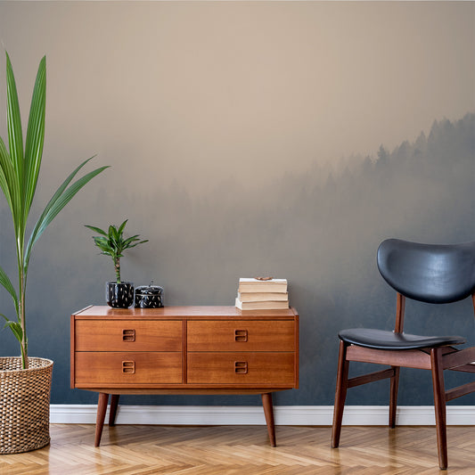 Into the Forest - Cloudy Forest Wallpaper Mural