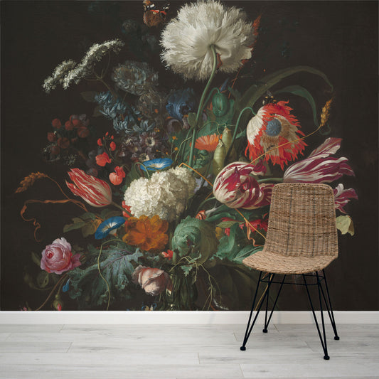 Vaas of Flowers - de Heem Vaas of Flowers Oil Painting Wallpaper Mural