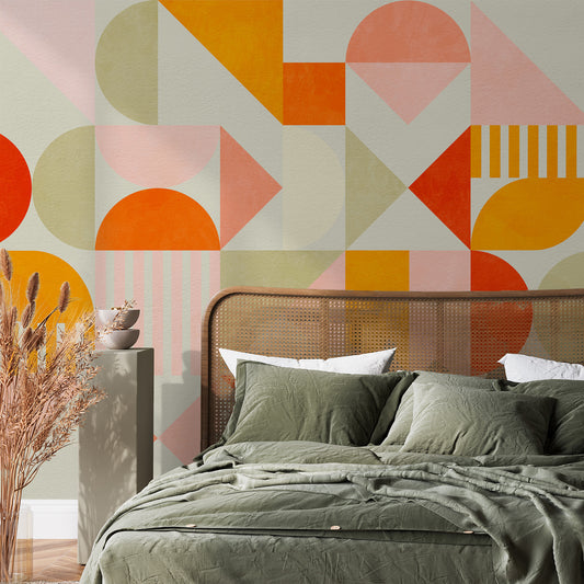 Zoe wallpaper mural in bedroom scene from wallpapermural.com