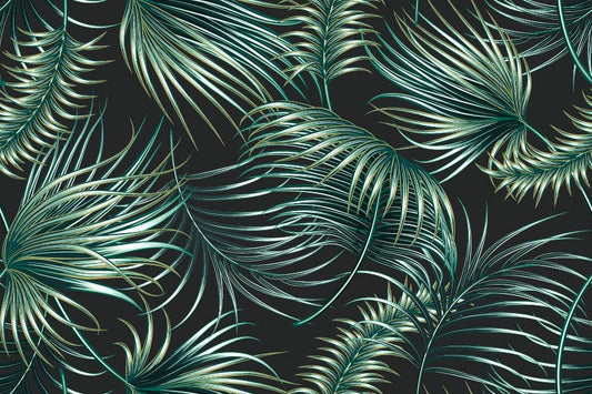 Areca - Groen tropisch palmblad behang muurschildering