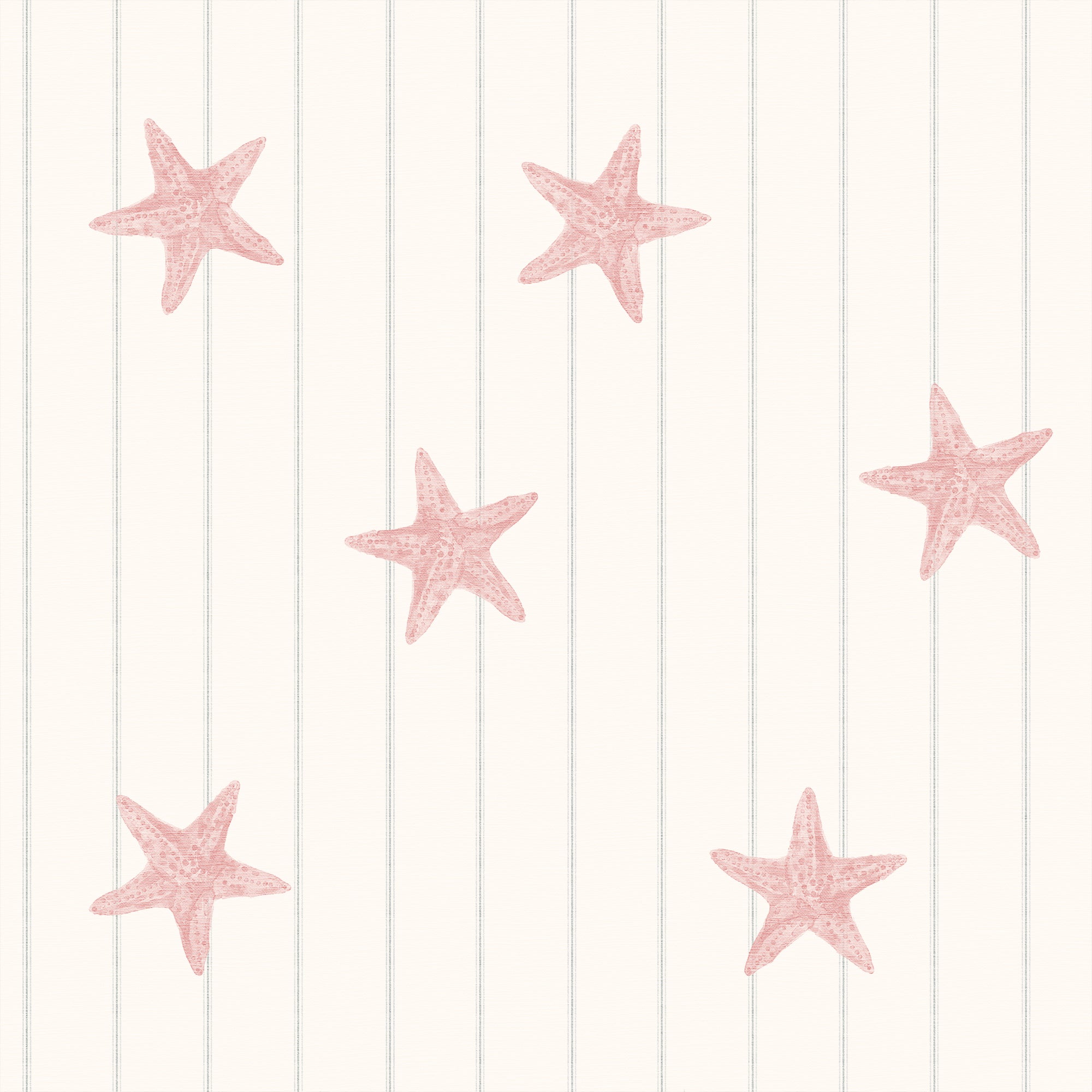 Ariel - Pinstripe Starfish Wallpaper Mural