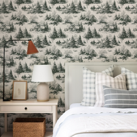 Bailey - Classic Snowy Forest Village Scenic Winter Landscape Art Pattern Wallpaper Mural