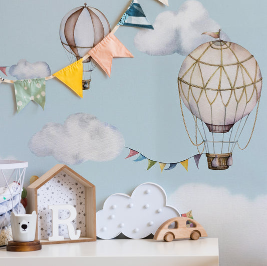 Balloons Close-up with cloud light and bunting