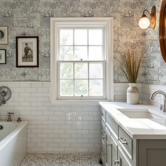 Francis - Vintage Etched Maps Wallpaper