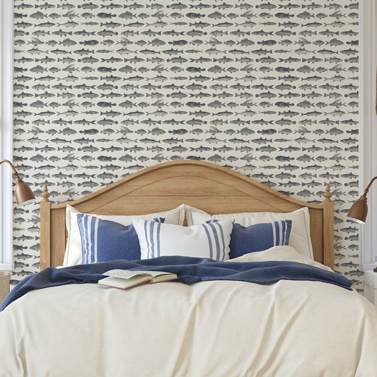 Jules - Vintage Nautical Fish Wallpaper Mural