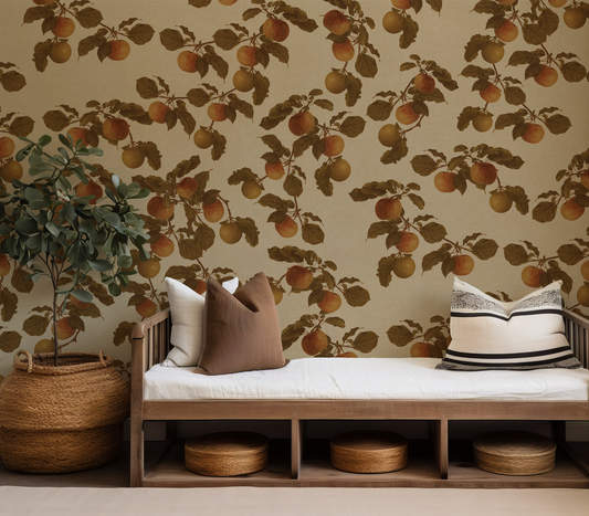 Cézanne Wallpaper in a hallway with a indoor plant 