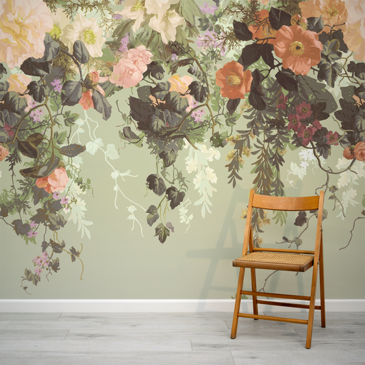 Fleur Tropical - Vintage Blooming Florals Wallpaper Mural