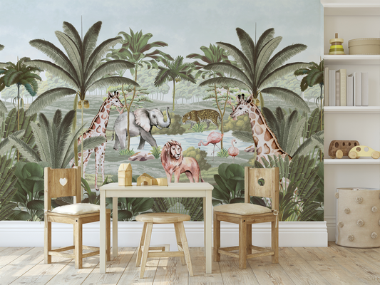 Royal Jungle - Children's Jungle Wallpaper Mural