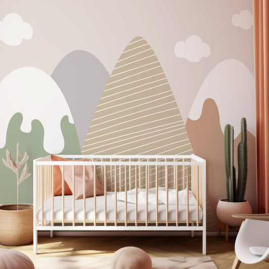 Craggie In Nursery With Peach Pillows And Beige Plants