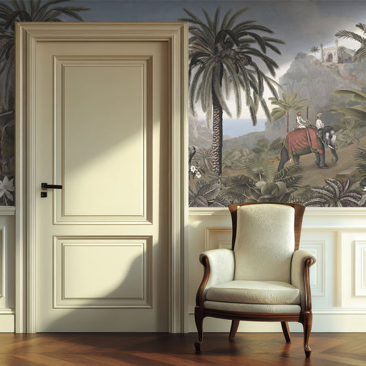 Elephant Elegance in Hallway with white door and panelling