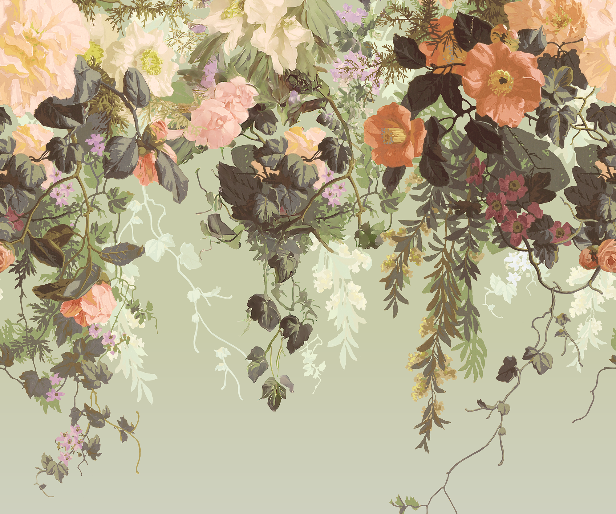 Fleur Tropical - Vintage Blooming Florals Wallpaper Mural