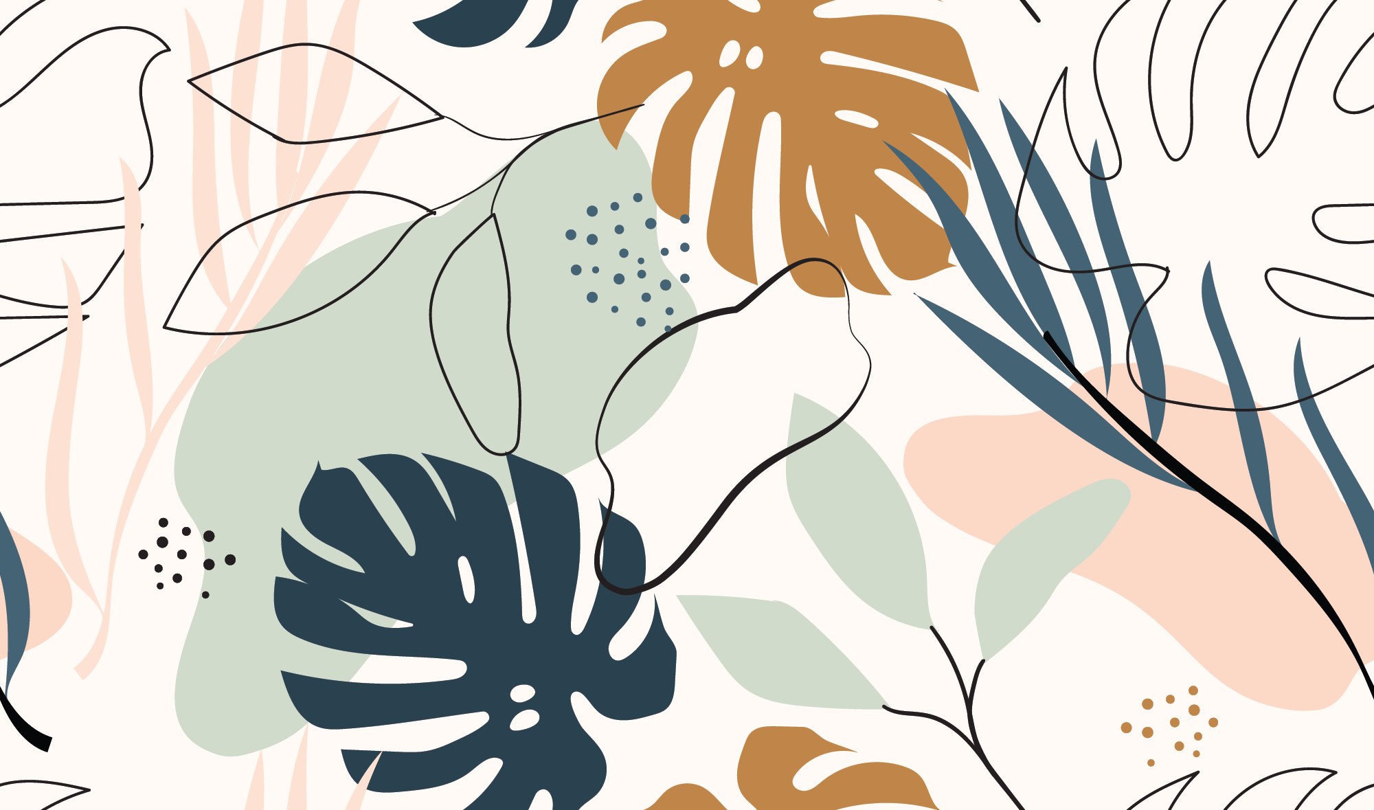 Foliage_Neutral_Wallpaper_Mural_Artwork