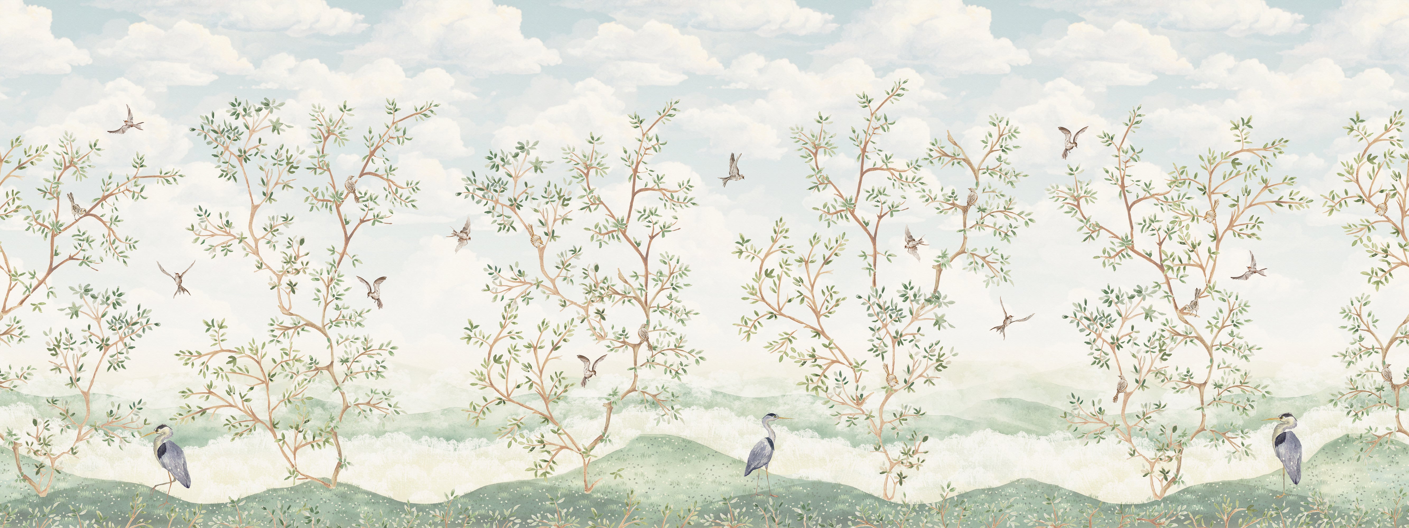 Harper - Chinoiserie Trees Wallpaper Mural