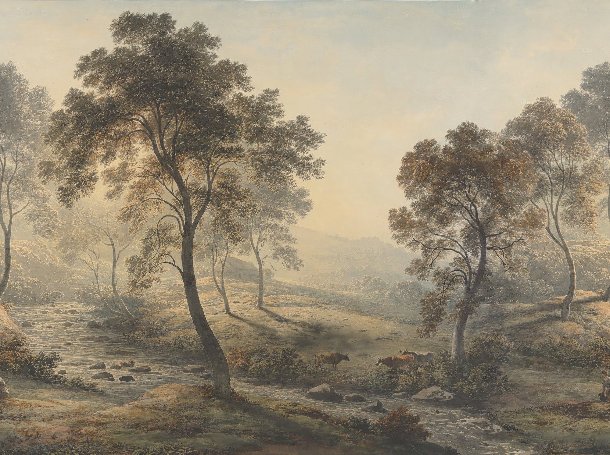 Hudson Wallpaper Landscape with trees and misty atmosphere