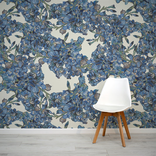 Iris Infusion Wallpaper In Room With White Chair