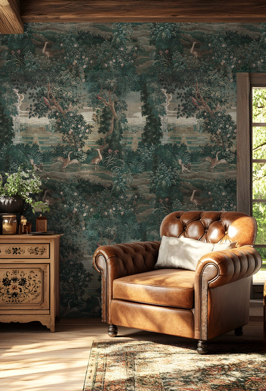 Katharine Wallpaper in a Living Room