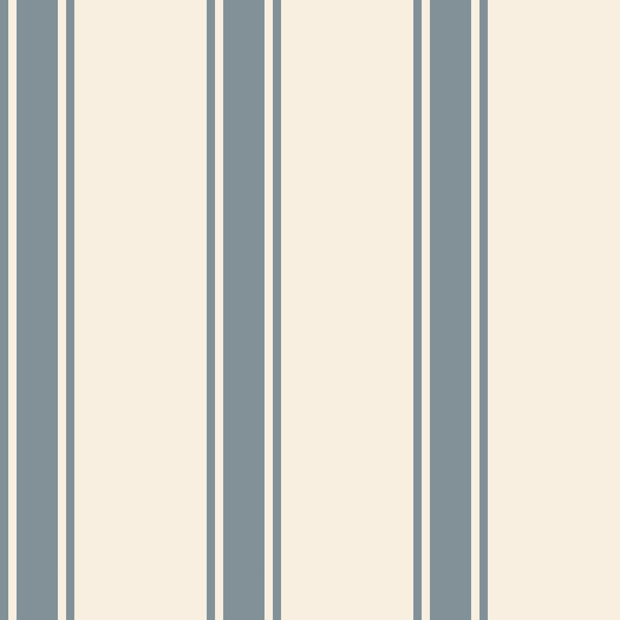 Morgan Pattern - Vertical stripe pattern in muted blue-grey and warm cream.
