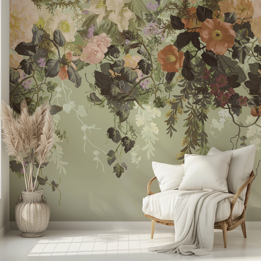 Fleur Tropical - Vintage Blooming Florals Wallpaper Mural