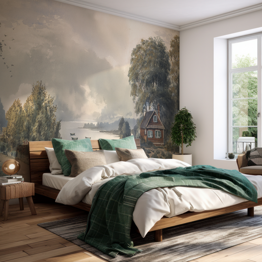 Mallory - Country Cottage Scene Wallpaper Mural