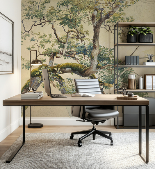 Alder - Tree Branch Watercolour Art Wallpaper Mural