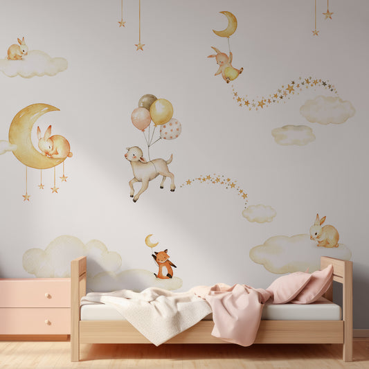 Sweet Dreams White Wallpaper In Small Room With Pink Single Bed With Wooden Frame And Wooden Cabinet.jpg