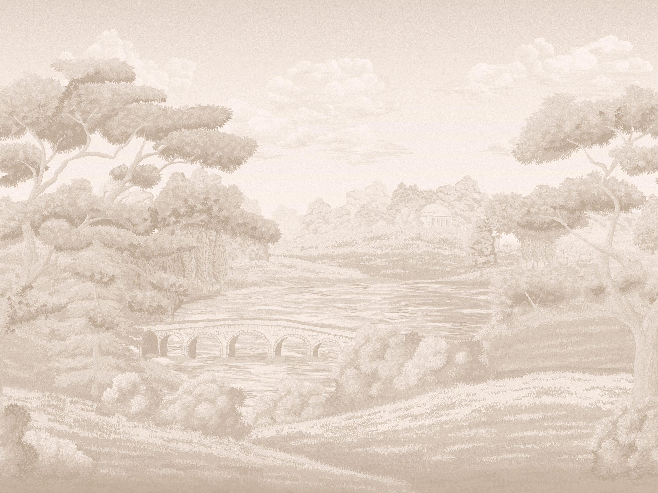 Artistic depiction of a snowy landscape with trees and a path.