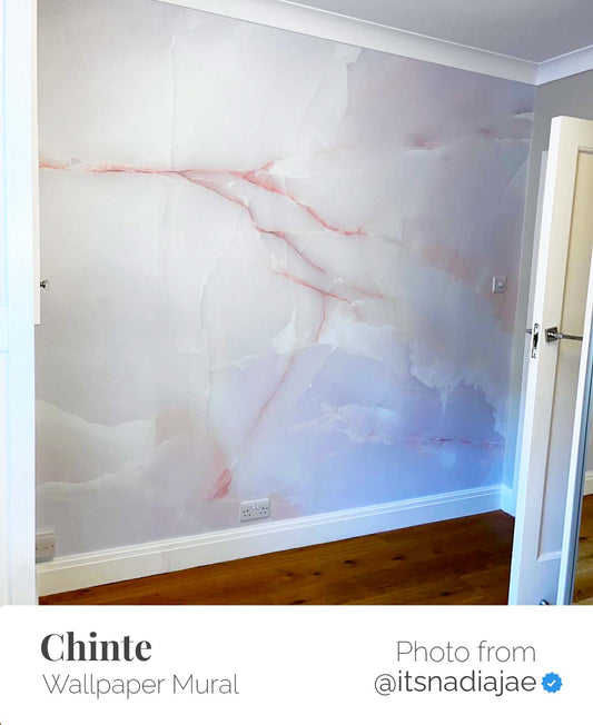 Pink Marble Effect Wall Mural by WallpaperMural.com