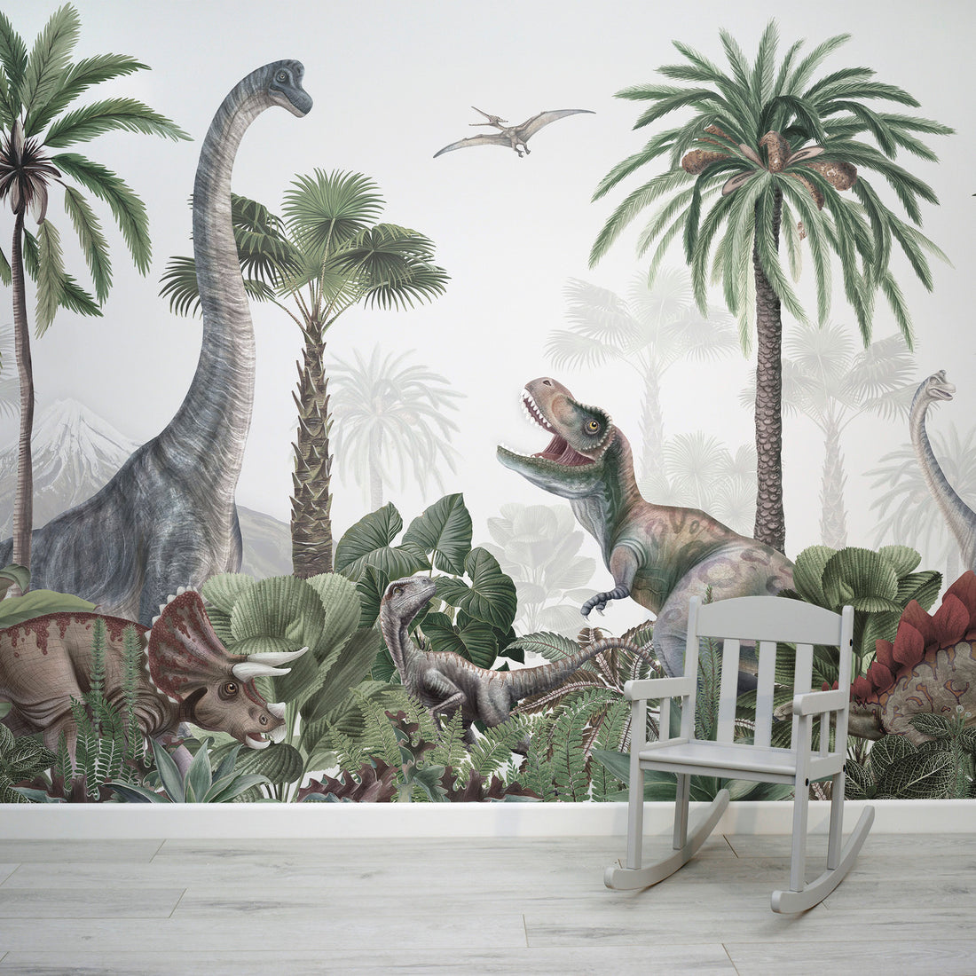Walltastic Dinosaur Land 6 Panel Wallpaper Mural, Papel FSC, Multi, 2,4 m de altura x 3 m de largura, 1 tamanho Walltastic Dinosaur Land 6 Panel Wallpaper Mural, Papel FSC, Multi, 2,4 m de altura x 3 m de largura, 1 tamanho