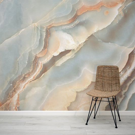 Handess Neutral Marble Effect Wallpaper Mural from WallpaperMural.com