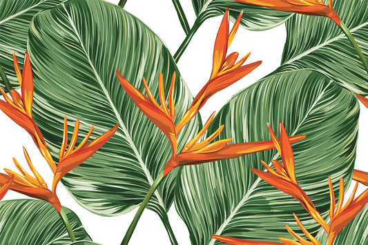 Kala - Groene tropische aquarel illustratie behang muurschildering