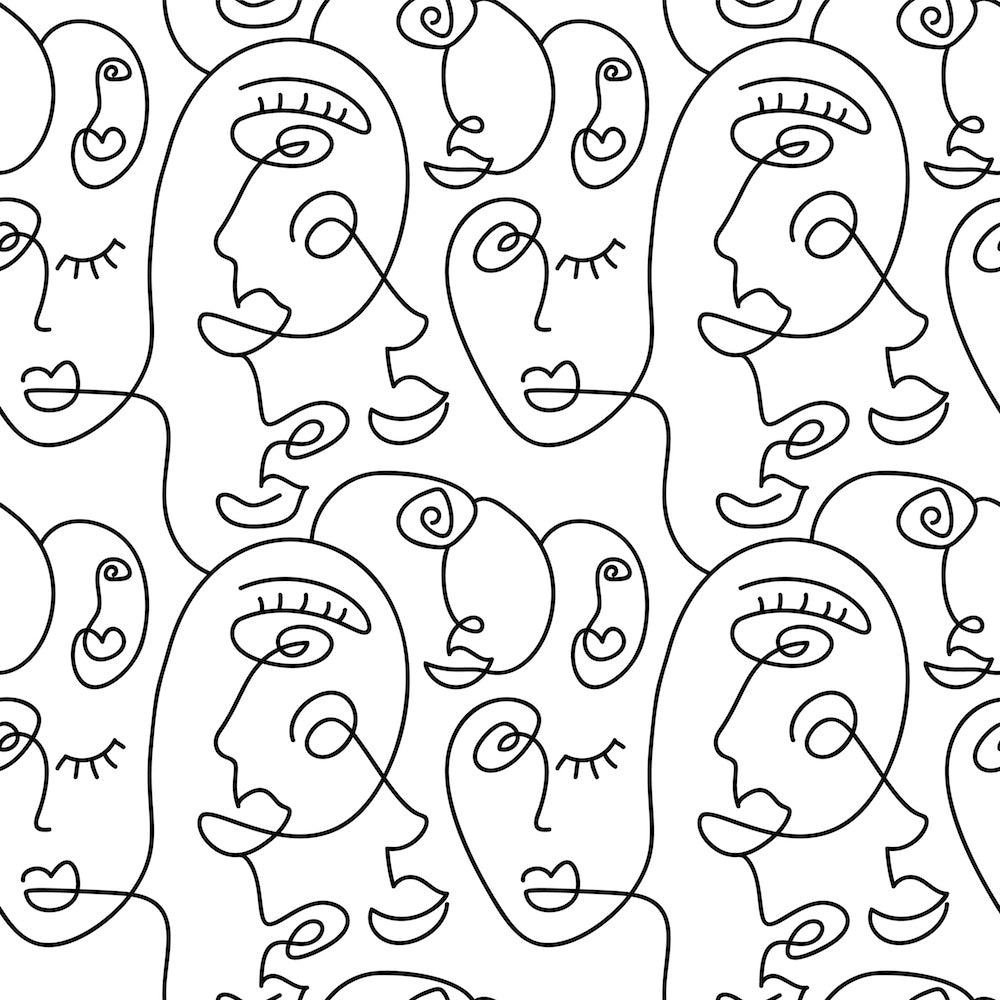 Moxie - Abstract Face Art Wallpaper Muurschildering
