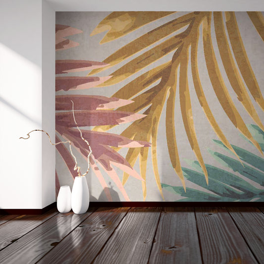 Ravina - Kleurrijke palmbladeren behang muurschildering