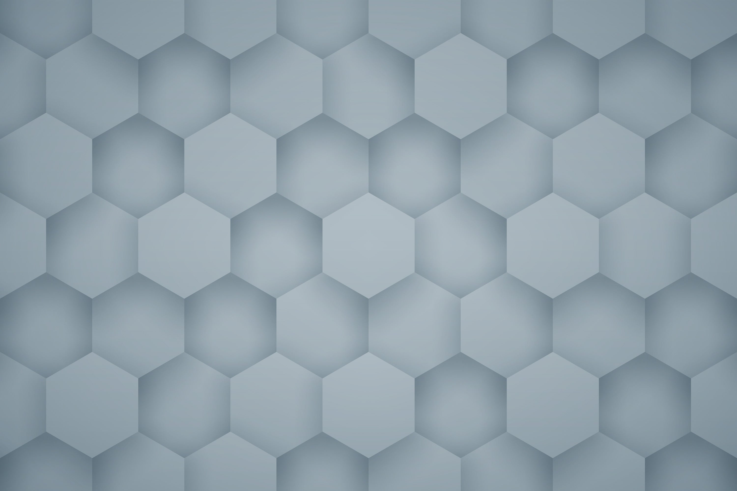 Senary - Blue-Grey 3D Hexagon Wallpaper Mural