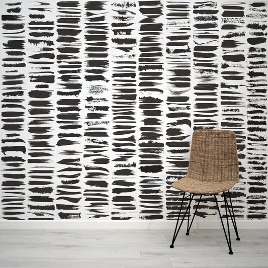 Slate wallpaper mural with a Rattan chair in front | WallpaperMural.com