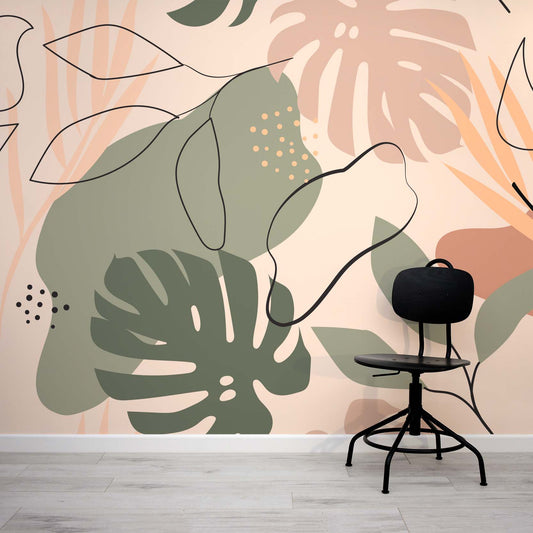 foliage green tropical abstract shape leaf wallpaper
